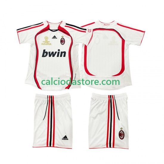 Maglia AC Milan 2007 Retro Gara Away Completo Bambino 2-13 Anni 2006 MC