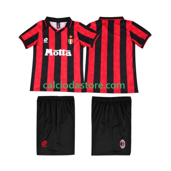 Maglia AC Milan 1993 Retro Gara Home Completo Bambino 2-13 Anni 1994 MC