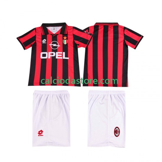 Maglia AC Milan 1996 1997 Retro Gara Home Completo Bambino 2-13 Anni MC