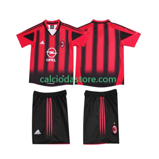 Maglia AC Milan 2005 Retro Gara Home Completo Bambino 2-13 Anni 2004 MC Maglia AC Milan 2005 Retro Gara Home Completo Bambino 2-13 Anni 2004 MC