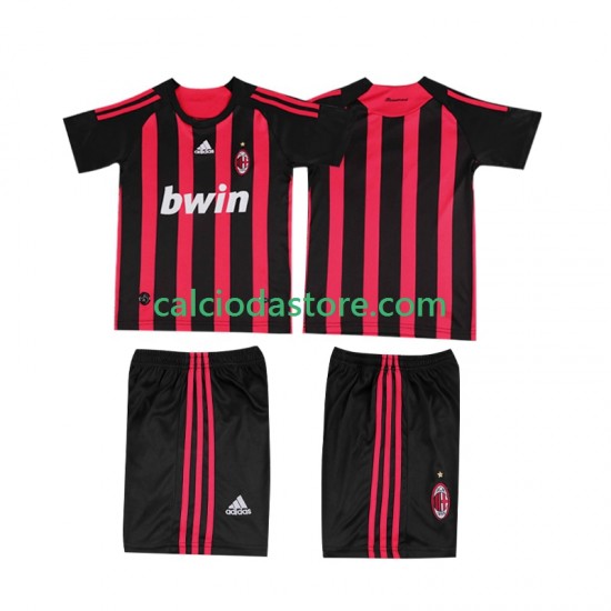 Maglia AC Milan 2009 Retro Gara Home Completo Bambino 2-13 Anni 2008 MC