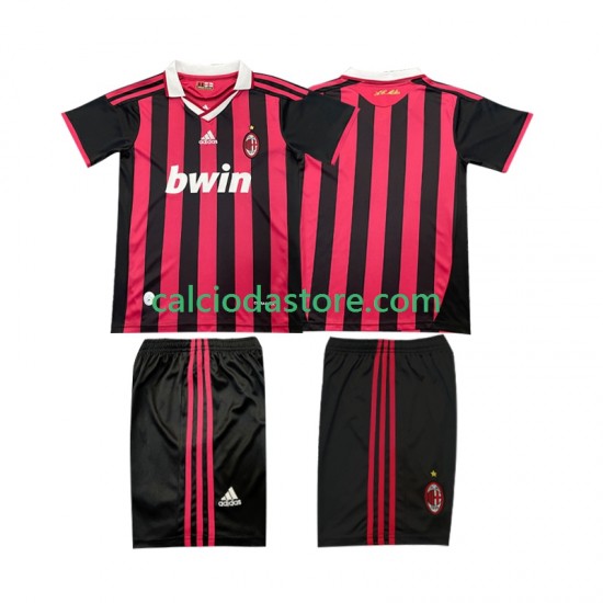 Maglia AC Milan 2009 Retro Gara Home Completo Bambino 2-13 Anni 2010 MC