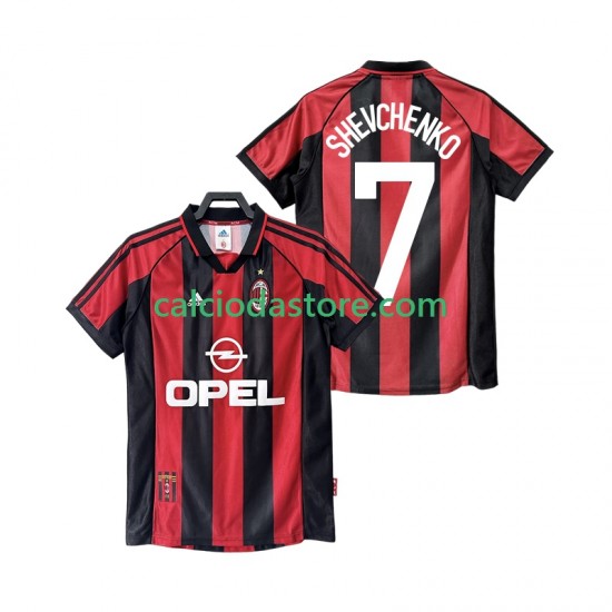 Maglia AC Milan SHEVCHENKO 7 Retro Gara Home Uomo 1998 1999 MC Maglia AC Milan SHEVCHENKO 7 Retro Gara Home Uomo 1998 1999 MC