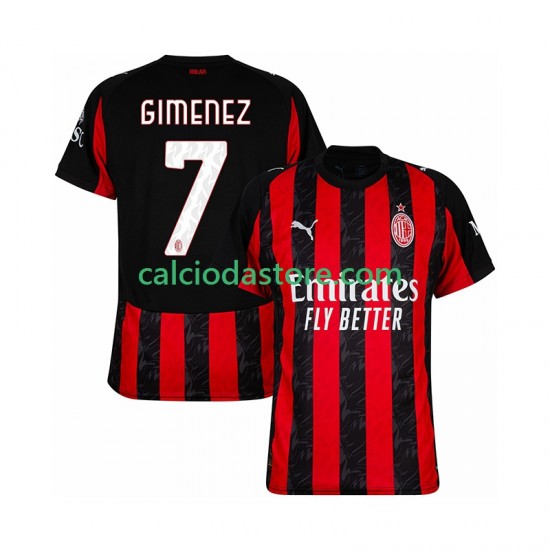 Maglia AC Milan Santiago Gimenez 7 Gara Home Uomo 2025-2026 MC Maglia AC Milan Santiago Gimenez 7 Gara Home Uomo 2025-2026 MC