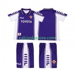 Maglia ACF Fiorentina 2000 Retro Gara Home Completo Bambino 2-13 Anni 1999 MC