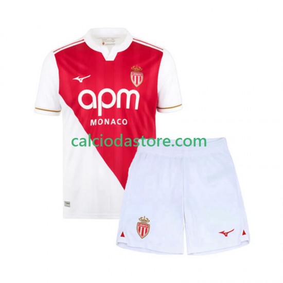 Maglia AS Monaco Gara Home Completo Bambino 2-13 Anni 2025-2026 MC Maglia AS Monaco Gara Home Completo Bambino 2-13 Anni 2025-2026 MC