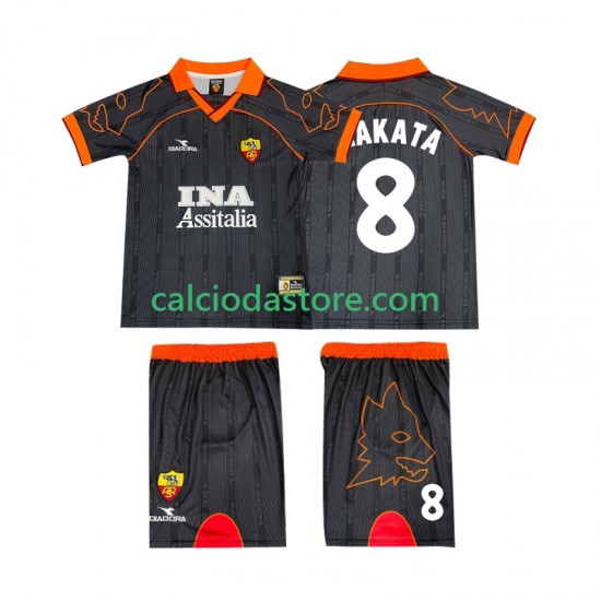 Maglia AS Roma NAKATA 8 2000 Retro Gara Away Completo Bambino 2-13 Anni 1999 MC Maglia AS Roma NAKATA 8 2000 Retro Gara Away Completo Bambino 2-13 Anni 1999 MC