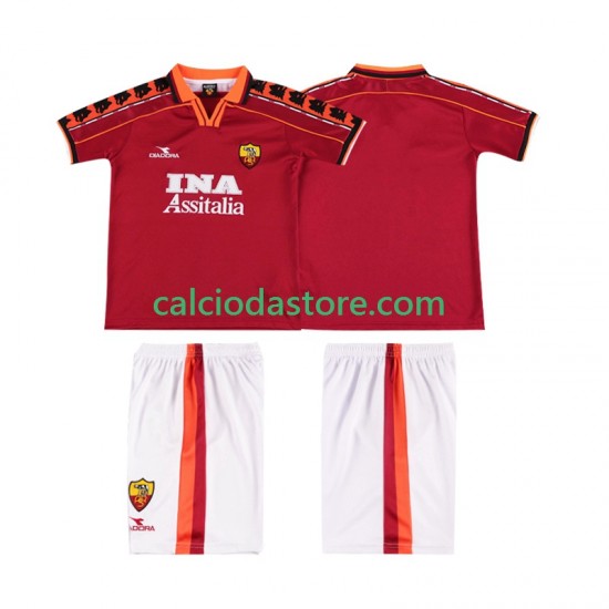 Maglia AS Roma Retro Gara Home Completo Bambino 2-13 Anni 1998 1999 MC Maglia AS Roma Retro Gara Home Completo Bambino 2-13 Anni 1998 1999 MC