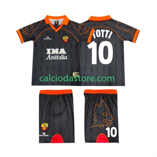 Maglia AS Roma TOTTI 10 2000 Retro Gara Away Completo Bambino 2-13 Anni 1999 MC Maglia AS Roma TOTTI 10 2000 Retro Gara Away Completo Bambino 2-13 Anni 1999 MC