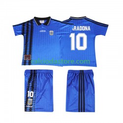 Maglia Argentina MARADONA 10 Retro Gara Away Completo Bambino 2-13 Anni 1994 MC