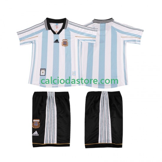 Maglia Argentina Retro Gara Home Completo Bambino 2-13 Anni 1998 MC