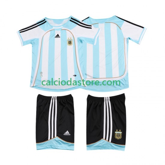 Maglia Argentina 2007 Retro Gara Home Completo Bambino 2-13 Anni 2006 MC