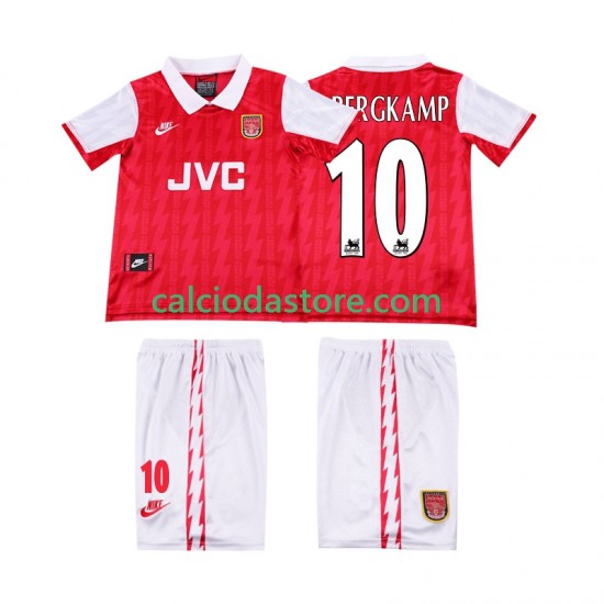 Maglia Arsenal BERGKAMP 10 1996 Retro Gara Home Completo Bambino 2-13 Anni 1994 MC