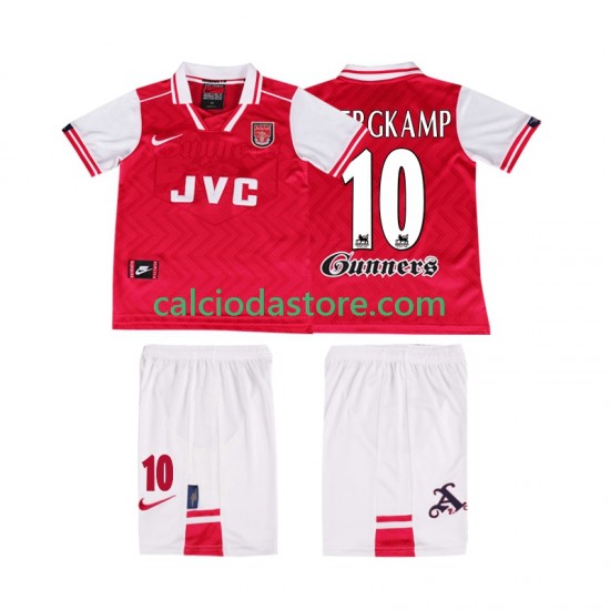 Maglia Arsenal BERGKAMP 10 1996 1997 Retro Gara Home Completo Bambino 2-13 Anni MC