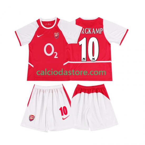 Maglia Arsenal BERGKAMP 10 2003 Retro Gara Home Completo Bambino 2-13 Anni 2002 MC