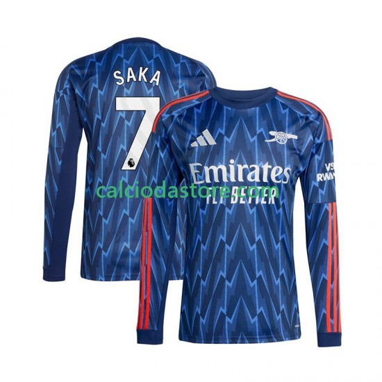 Maglia Arsenal Bukayo Saka 7 Gara Away Uomo 2025-2026 ML Maglia Arsenal Bukayo Saka 7 Gara Away Uomo 2025-2026 ML