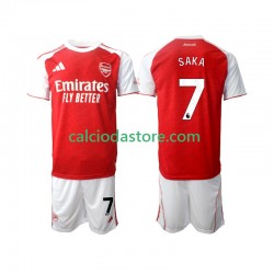 Maglia Arsenal Bukayo Saka 7 Gara Home Completo Bambino 2-13 Anni 2025-2026 MC