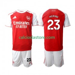 Maglia Arsenal Merino 23 Gara Home Completo Bambino 2-13 Anni 2025-2026 MC