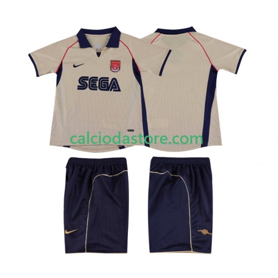 Maglia Arsenal 2001 Retro Gara Away Completo Bambino 2-13 Anni 2002 MC Maglia Arsenal 2001 Retro Gara Away Completo Bambino 2-13 Anni 2002 MC