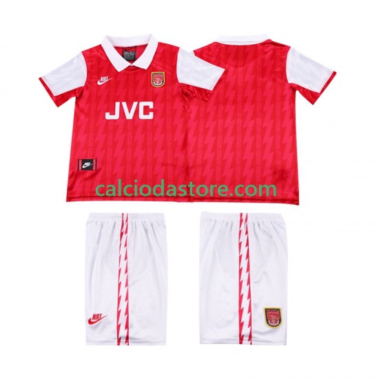 Maglia Arsenal 1996 Retro Gara Home Completo Bambino 2-13 Anni 1994 MC