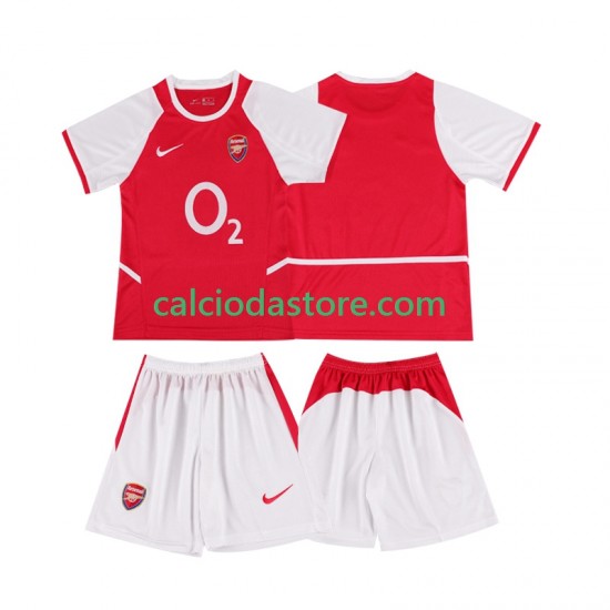Maglia Arsenal 2003 Retro Gara Home Completo Bambino 2-13 Anni 2002 MC Maglia Arsenal 2003 Retro Gara Home Completo Bambino 2-13 Anni 2002 MC