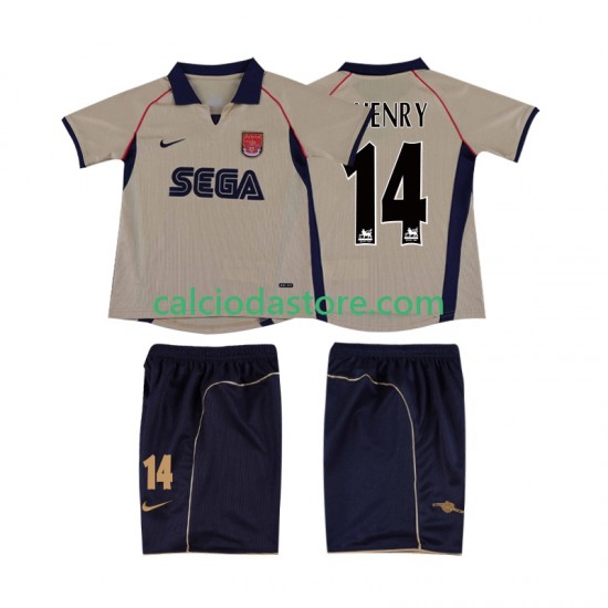 Maglia Arsenal Thierry Henry 14 2001 Retro Gara Away Completo Bambino 2-13 Anni 2002 MC Maglia Arsenal Thierry Henry 14 2001 Retro Gara Away Completo Bambino 2-13 Anni 2002 MC