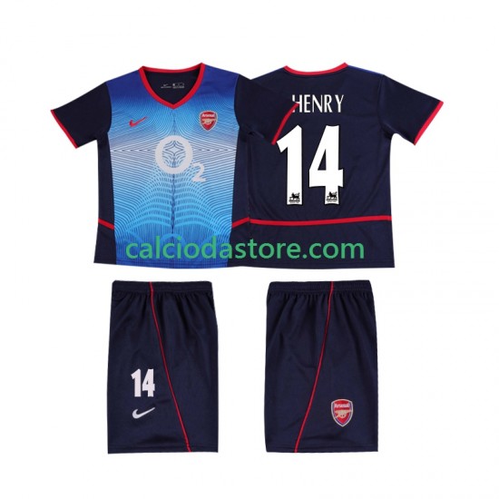 Maglia Arsenal Thierry Henry 14 Retro Gara Away Completo Bambino 2-13 Anni 2004 2002 MC Maglia Arsenal Thierry Henry 14 Retro Gara Away Completo Bambino 2-13 Anni 2004 2002 MC