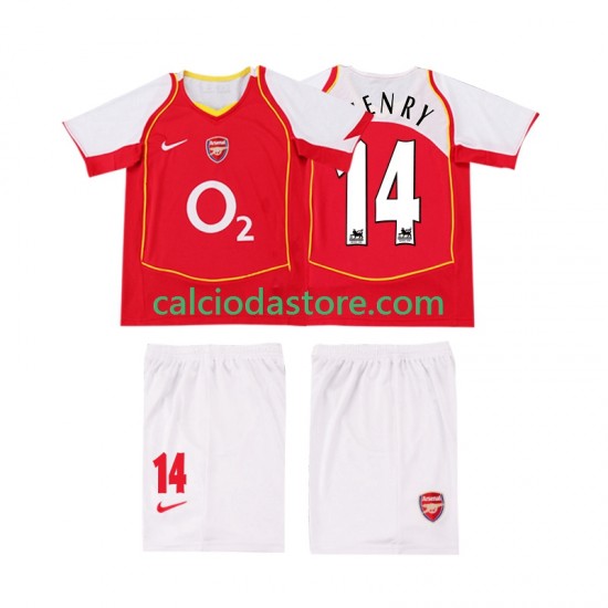 Maglia Arsenal Thierry Henry 14 2005 Retro Gara Home Completo Bambino 2-13 Anni 2004 MC