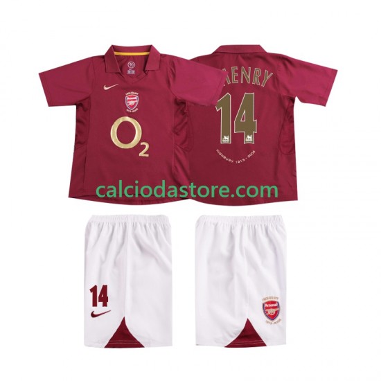 Maglia Arsenal Thierry Henry 14 2005 Retro Gara Home Completo Bambino 2-13 Anni 2006 MC Maglia Arsenal Thierry Henry 14 2005 Retro Gara Home Completo Bambino 2-13 Anni 2006 MC