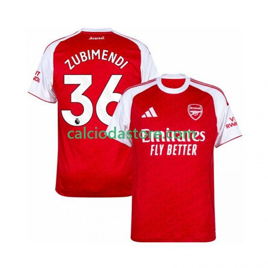 Maglia Arsenal Zubimendi 36 Gara Home Uomo 2025-2026 MC