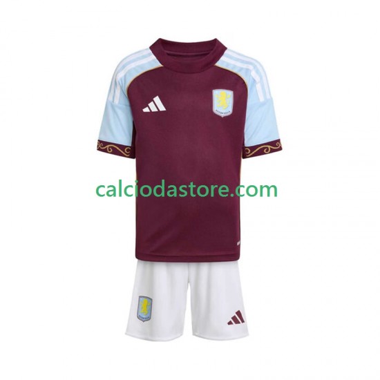 Maglia Aston Villa Gara Home Completo Bambino 2-13 Anni 2025-2026 MC Maglia Aston Villa Gara Home Completo Bambino 2-13 Anni 2025-2026 MC