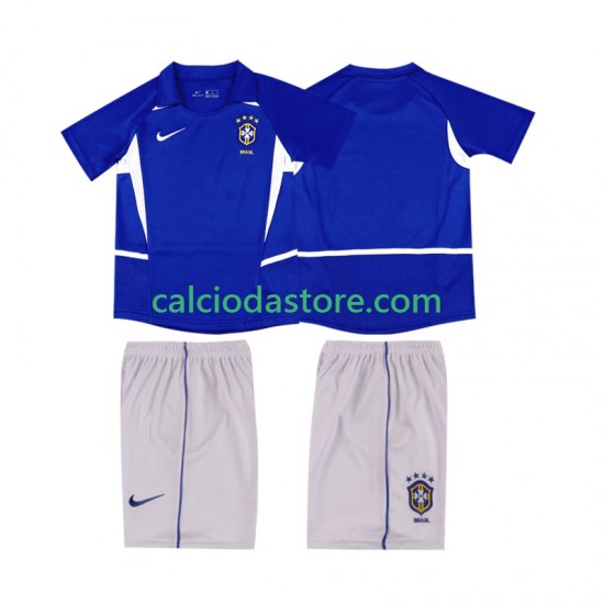 Maglia Brasile Retro Gara Away Completo Bambino 2-13 Anni 2002 MC