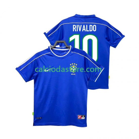 Maglia Brasile RIVALDO 10 Retro Gara Away Uomo 1998 MC