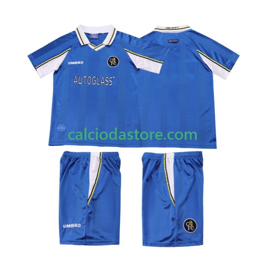 Maglia Chelsea 1997 Retro Gara Home Completo Bambino 2-13 Anni 1999 MC Maglia Chelsea 1997 Retro Gara Home Completo Bambino 2-13 Anni 1999 MC
