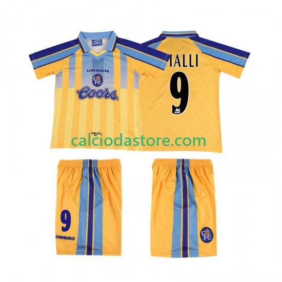 Maglia Chelsea VIALLI 9 1995 1997 Retro Gara Away Completo Bambino 2-13 Anni MC