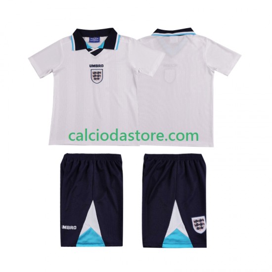 Maglia Inghilterra 1996 Retro Gara Home Completo Bambino 2-13 Anni MC Maglia Inghilterra 1996 Retro Gara Home Completo Bambino 2-13 Anni MC
