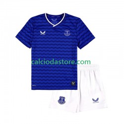 Maglia Everton Gara Home Completo Bambino 2-13 Anni 2025-2026 MC