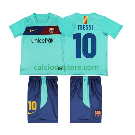Maglia FC Barcelona Lionel Messi 10 Retro Gara Away Completo Bambino 2-13 Anni 2011 2010 MC