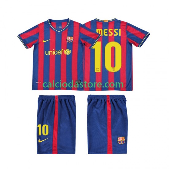 Maglia FC Barcelona Lionel Messi 10 2009 Retro Gara Home Completo Bambino 2-13 Anni 2010 MC