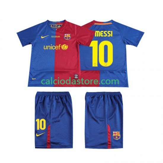 Maglia FC Barcelona Lionel Messi 10 Champions League 2009 Retro Gara Home Completo Bambino 2-13 Anni 2008 MC Maglia FC Barcelona Lionel Messi 10 Champions League 2009 Retro Gara Home Completo Bambino 2-13 Anni 2008 MC
