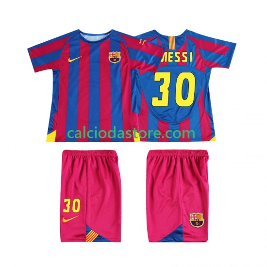 Maglia FC Barcelona Lionel Messi 30 Champions League 2005 Retro Gara Home Completo Bambino 2-13 Anni 2006 MC Maglia FC Barcelona Lionel Messi 30 Champions League 2005 Retro Gara Home Completo Bambino 2-13 Anni 2006 MC