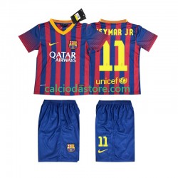 Maglia FC Barcelona Neymar JR 11 2013 2014 Retro Gara Home Completo Bambino 2-13 Anni MC