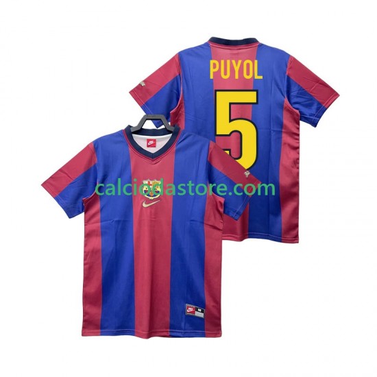 Maglia FC Barcelona PUYOL 5 Retro Gara Home Uomo 1998 1999 MC