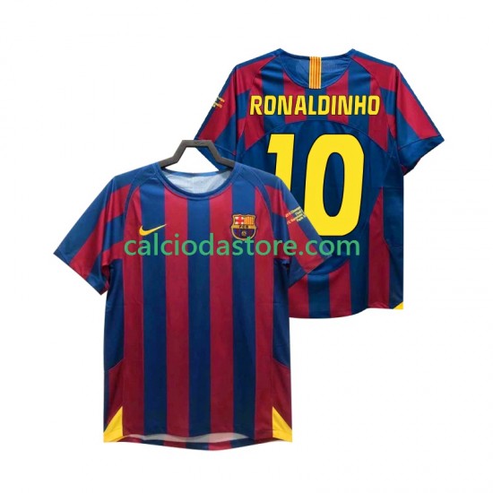 Maglia FC Barcelona RONALDINHO 10 Champions League 2005 Retro Gara Home Uomo 2006 MC Maglia FC Barcelona RONALDINHO 10 Champions League 2005 Retro Gara Home Uomo 2006 MC