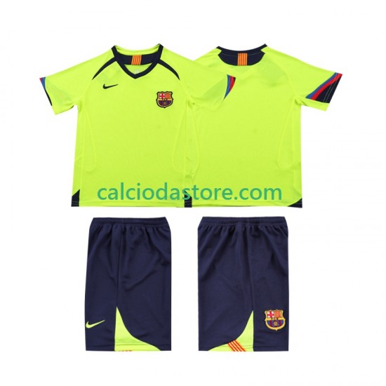 Maglia FC Barcelona 2005 Retro Gara Away Completo Bambino 2-13 Anni 2006 MC
