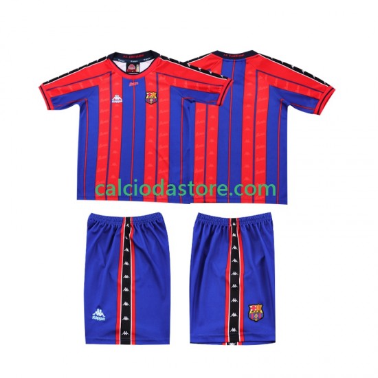 Maglia FC Barcelona 1997 Retro Gara Home Completo Bambino 2-13 Anni 1998 MC