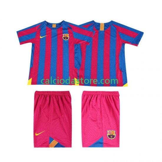 Maglia FC Barcelona 2005 Retro Gara Home Completo Bambino 2-13 Anni 2006 MC