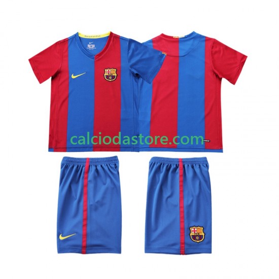 Maglia FC Barcelona 2007 Retro Gara Home Completo Bambino 2-13 Anni 2006 MC