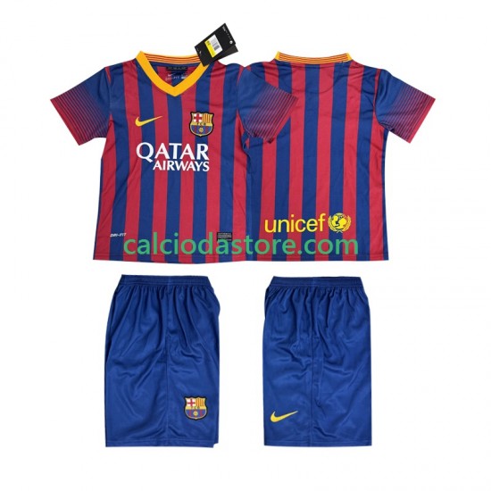 Maglia FC Barcelona 2013 2014 Retro Gara Home Completo Bambino 2-13 Anni MC