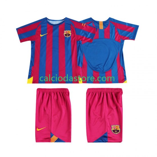 Maglia FC Barcelona Champions League 2005 Retro Gara Home Completo Bambino 2-13 Anni 2006 MC
